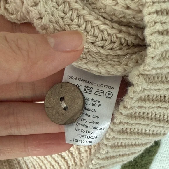 Organic Oatmeal Cotton Cardigan - The Simple Folk - Picture 4 of 4